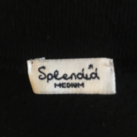 Splendid Black Deep V-neck Long Sleeve Top - Picture 3 of 3